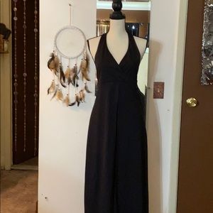 🌻🌻Adrian Karen Black halter high low maxi dress